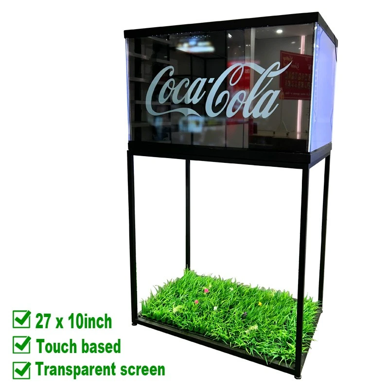 27x10 Metal Floor Stand Transparent Touchscreens