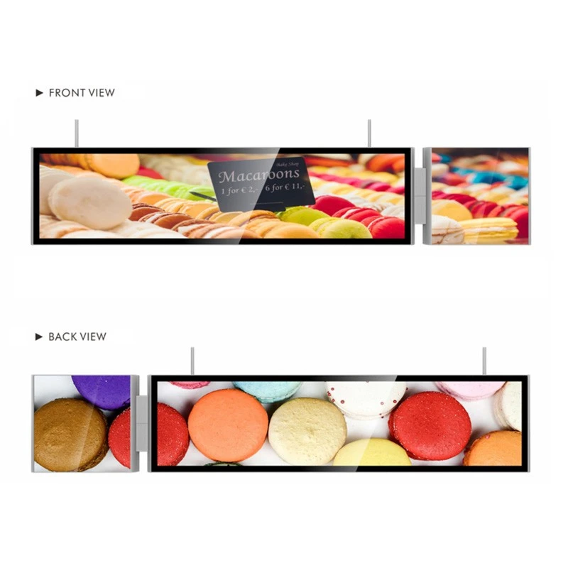 49 Zoll LCD Bar Display Écran mat Light Box -zwee Schiirme ugeschloss