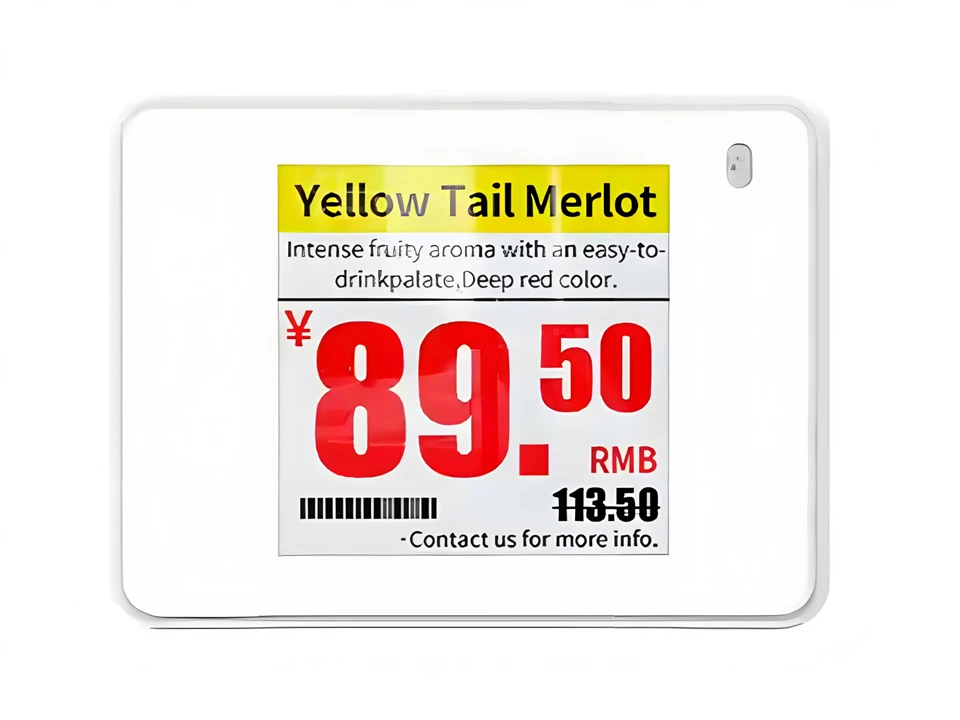 1,54 Zoll Véier Faarf Electronic Präis Tag