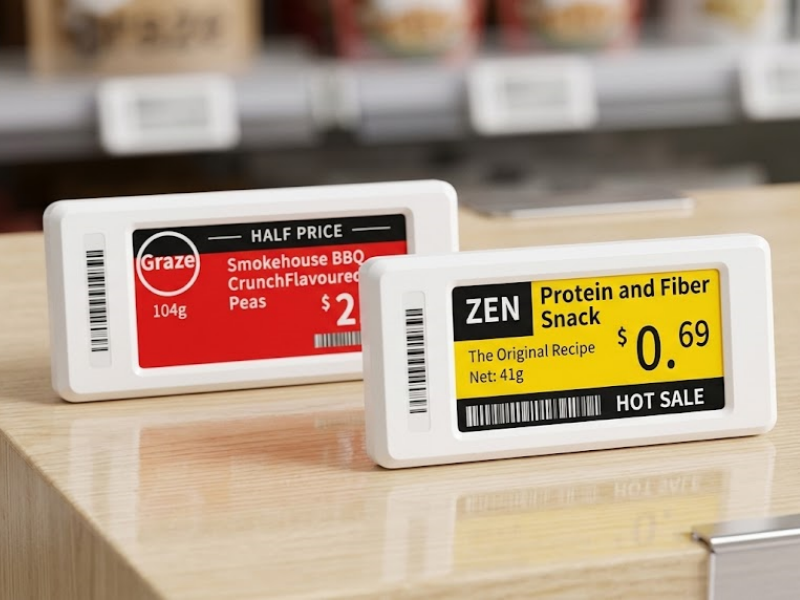 Wéi vill Plaz huelen elektronesch Regal Etiketten tatsächlech op?