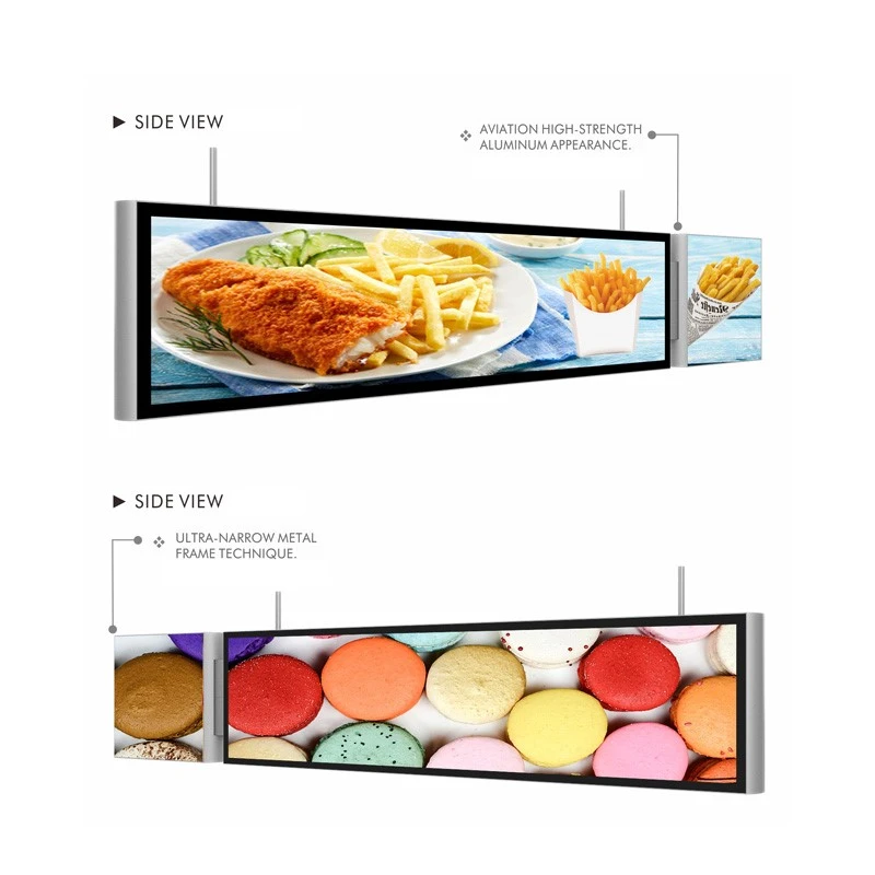 49 INCH LCD Bar Display SCREEN With Light Box -two Screens Connected 49 INCH LCD Bar Display SCREEN With Light Box -two Screens Connected