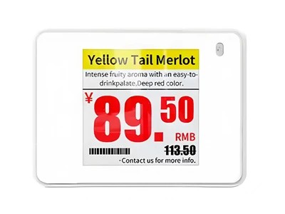 1,54 Zoll Véier Faarf Electronic Präis Tag